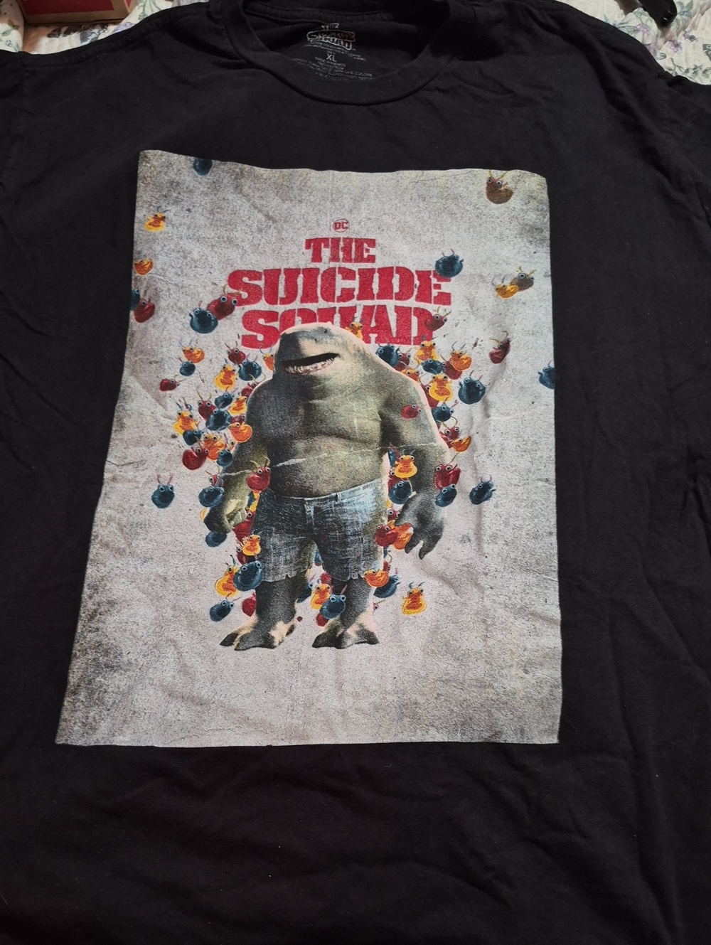 DC Black Kids The Suicide Squad Shark Graphic Tee with Multicolor Bombs